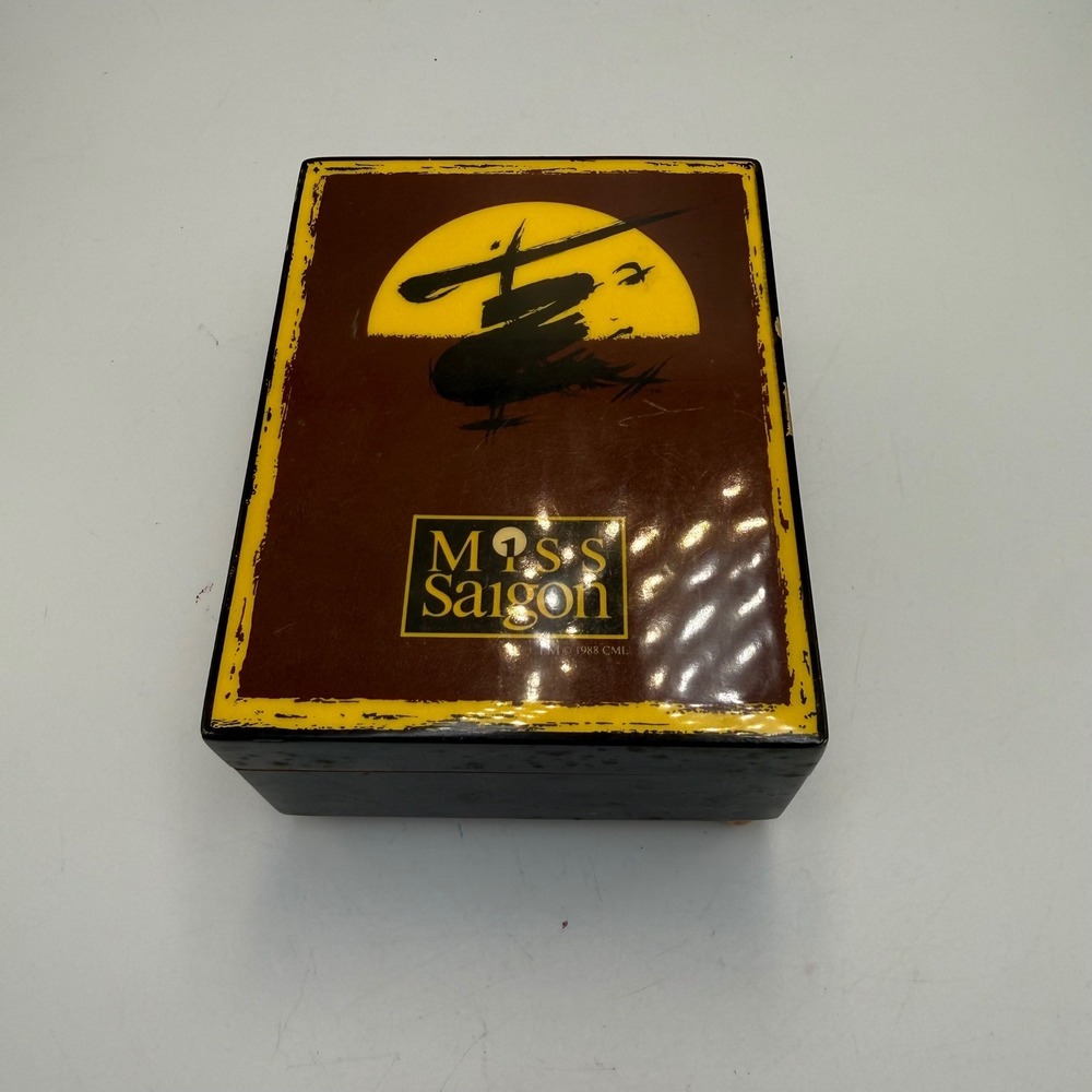 Vintage Enesco Miss Saigon Musical Jewelry Box The American Dream Broadway 1993